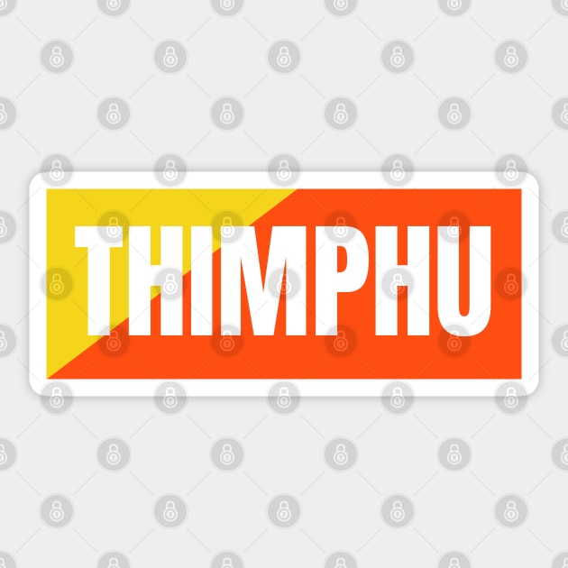 Thimphu City in Bhutanese Flag Colors Sticker by aybe7elf